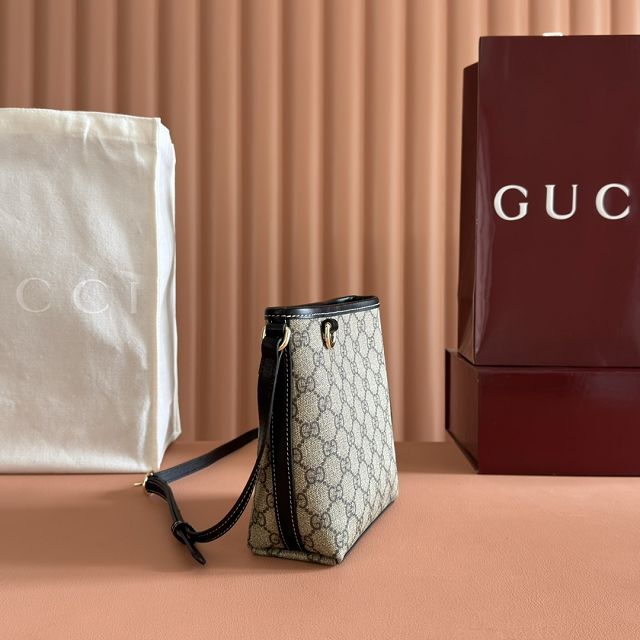 GG original fabric emblem nano bucket bag 847090 black