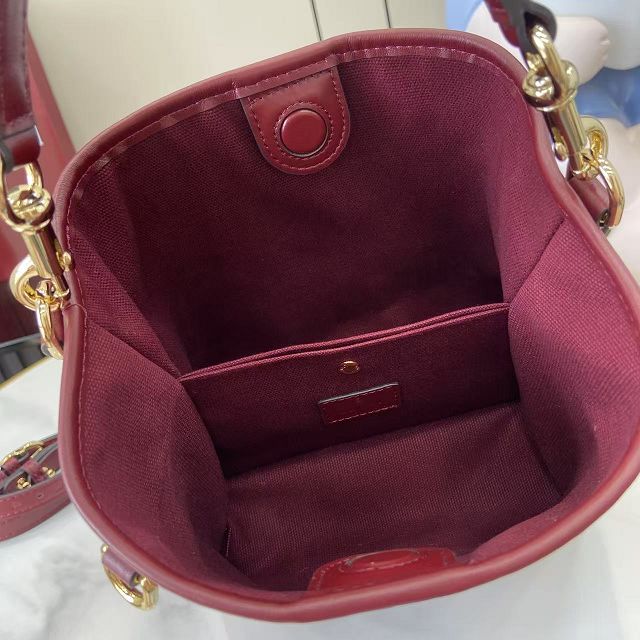 GG original calfskin emblem mini bucket bag 815118 bordeaux