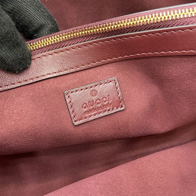 GG original calfskin emblem small tote bag 815214 bordeaux