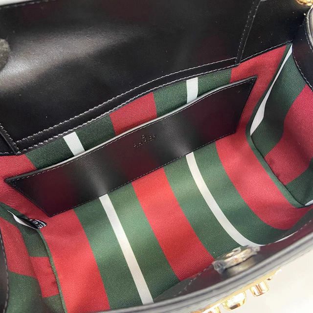 GG original fabric padlock medium top handle bag 838992 black