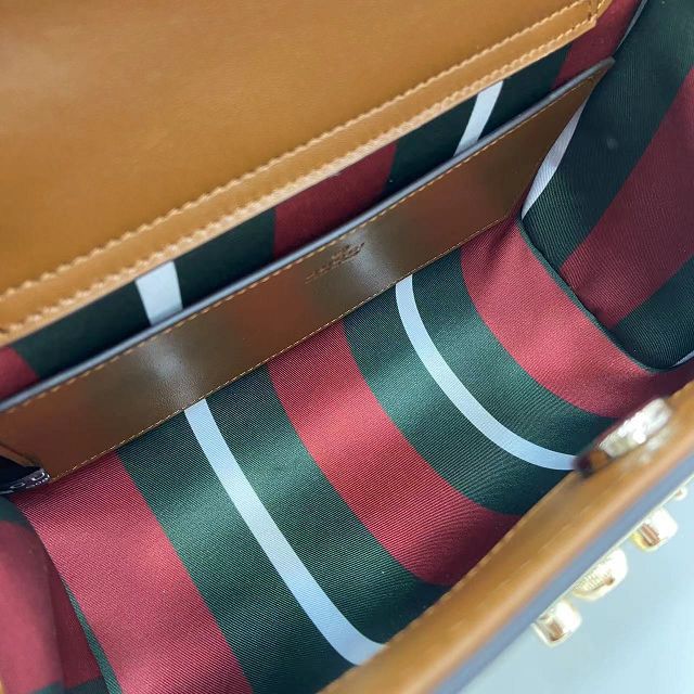 GG original fabric padlock medium top handle bag 838992 brown