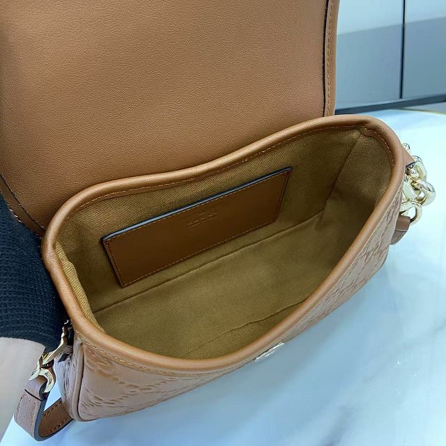 GG original calfskin emblem small shoulder bag 847448 brown