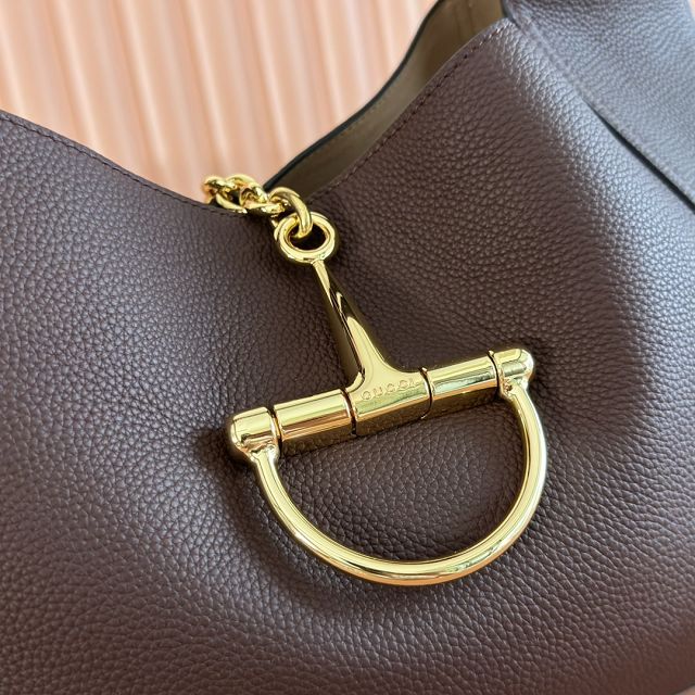 GG original calfskin softbit maxi shoulder bag 837466 dark brown