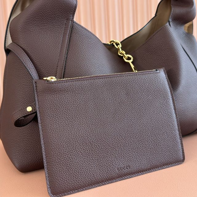 GG original calfskin softbit maxi shoulder bag 837466 dark brown