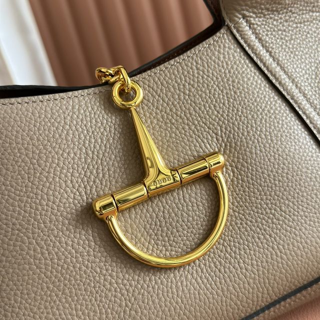 GG original calfskin softbit medium top handle bag 837467 taupe