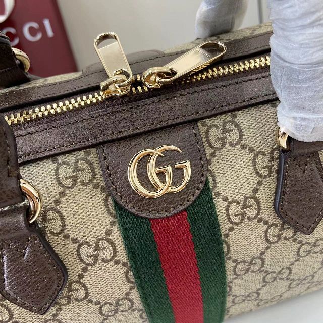 GG original fabric ophidia medium boston bag 836825 brown