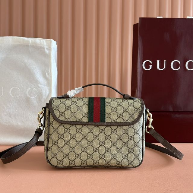 GG original fabric ophidia medium top handle bag 836842 brown