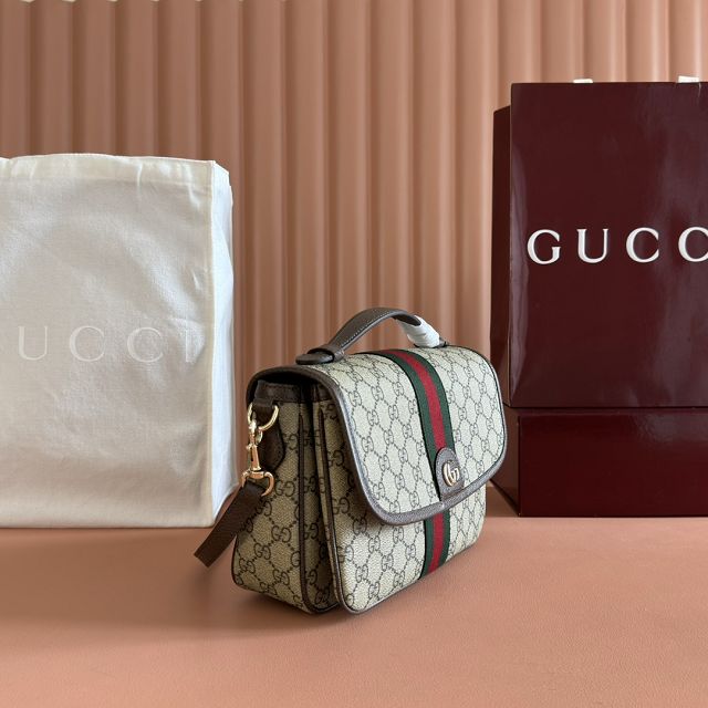 GG original fabric ophidia medium top handle bag 836842 brown