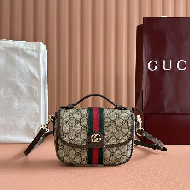 GG original fabric ophidia small top handle bag 836843 brown