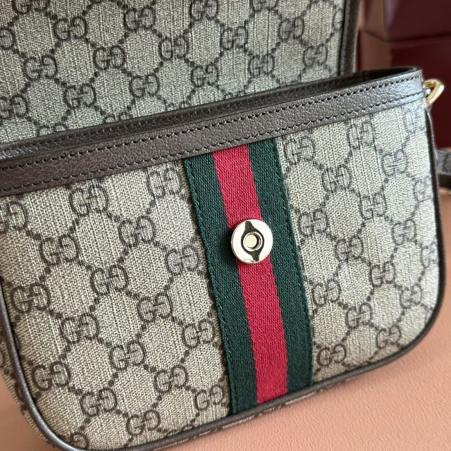 GG original fabric ophidia small top handle bag 836843 brown