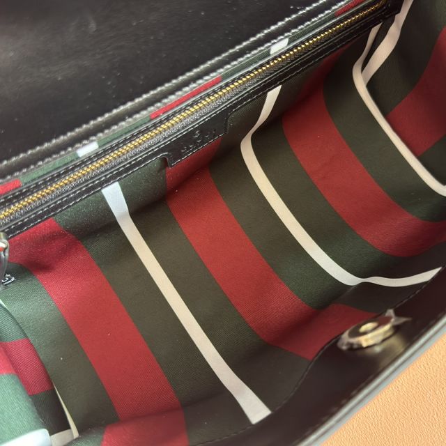 GG original fabric padlock large top handle bag 838991 black