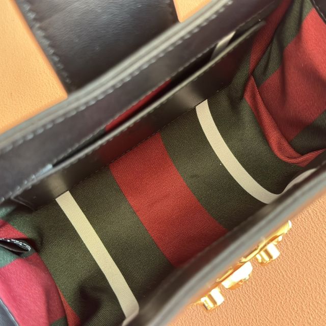 GG original fabric padlock small top handle bag 841653 black