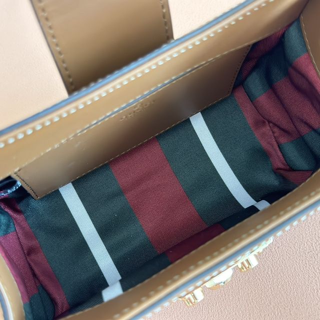 GG original fabric padlock small top handle bag 841653 brown