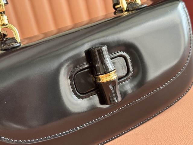 GG original calfskin bamboo diva medium bag 827750 black