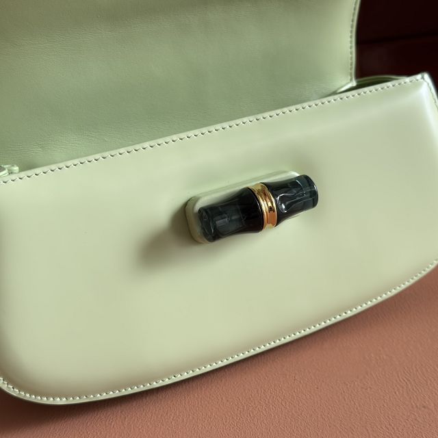 GG original calfskin bamboo diva medium bag 827750 light green