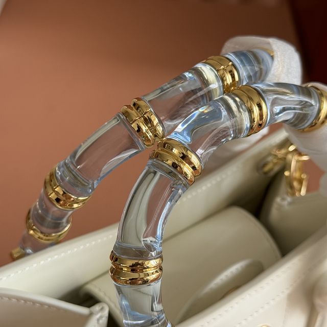 GG original calfskin diana small tote bag 832936 white