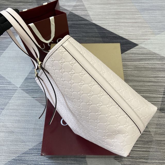 GG original calfskin emblem large tote bag 847455 light pink