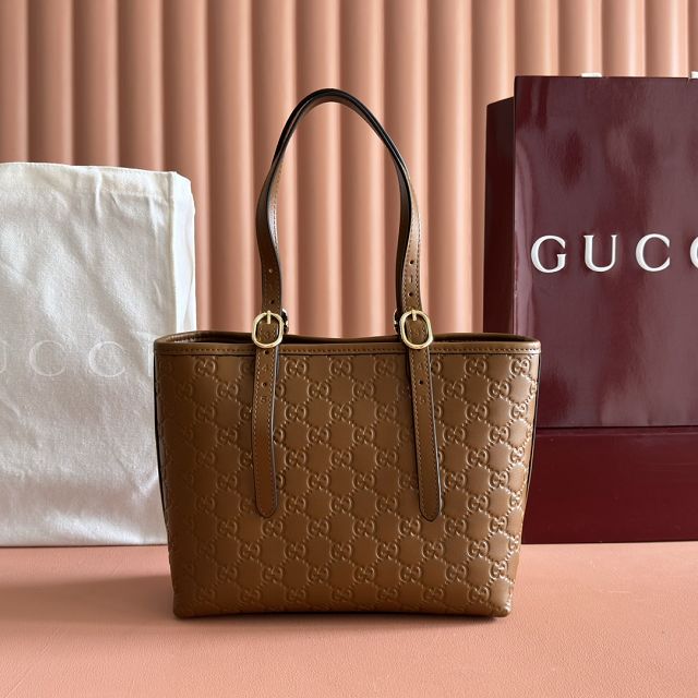 GG original calfskin emblem medium tote bag 847456 brown