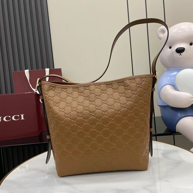 GG original calfskin emblem small shoulder bag 848881 brown