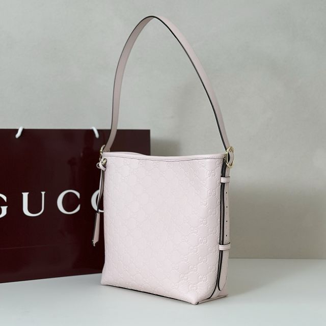 GG original calfskin emblem small shoulder bag 848881 light pink