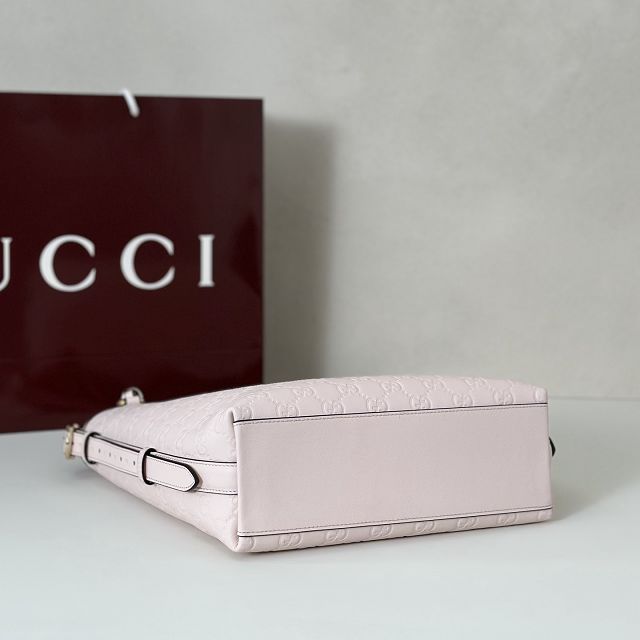 GG original calfskin emblem small shoulder bag 848881 light pink