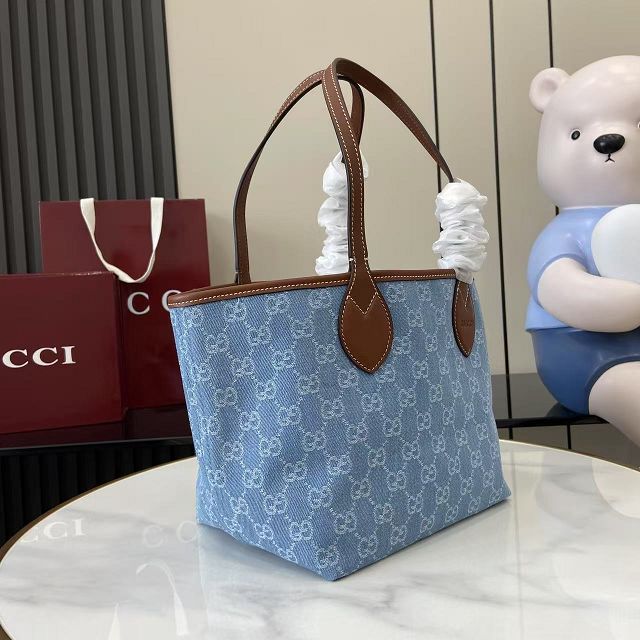 GG original denim totissima tote bag 837198 blue