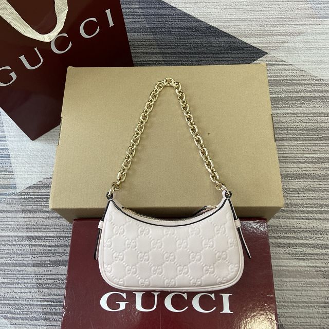 GG original calfskin emblem small shoulder bag 847091 light pink