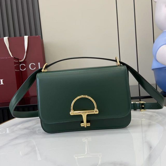 GG original calfskin siena small shoulder bag 846705 green