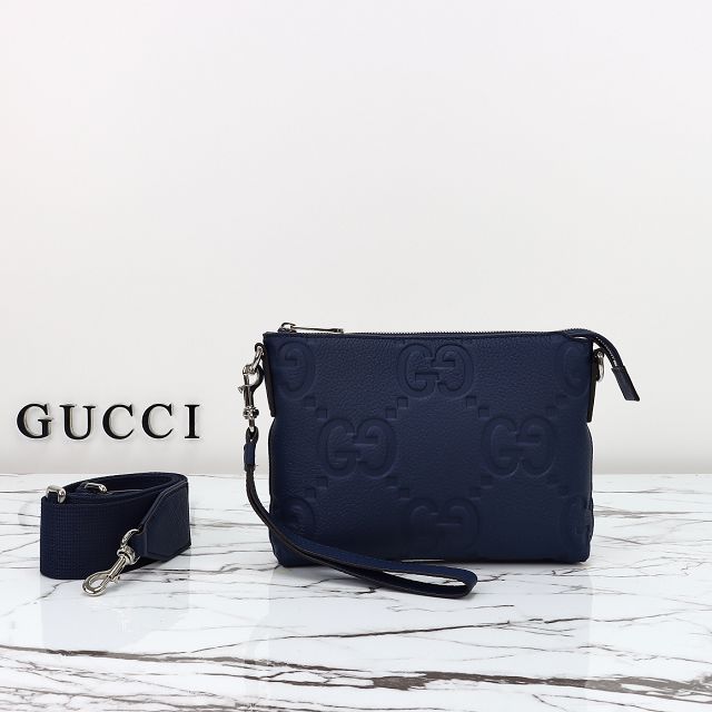 GG original calfskin small messenger bag 761747 navy blue