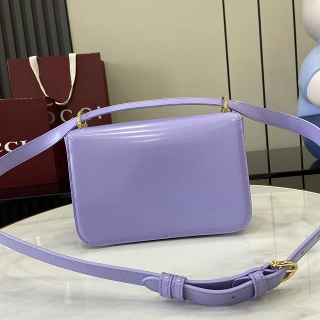 GG original patent calfskin siena small shoulder bag 846705 purple