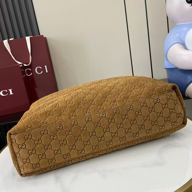 GG original suede calfskin beatrix large tote bag 850546 brown