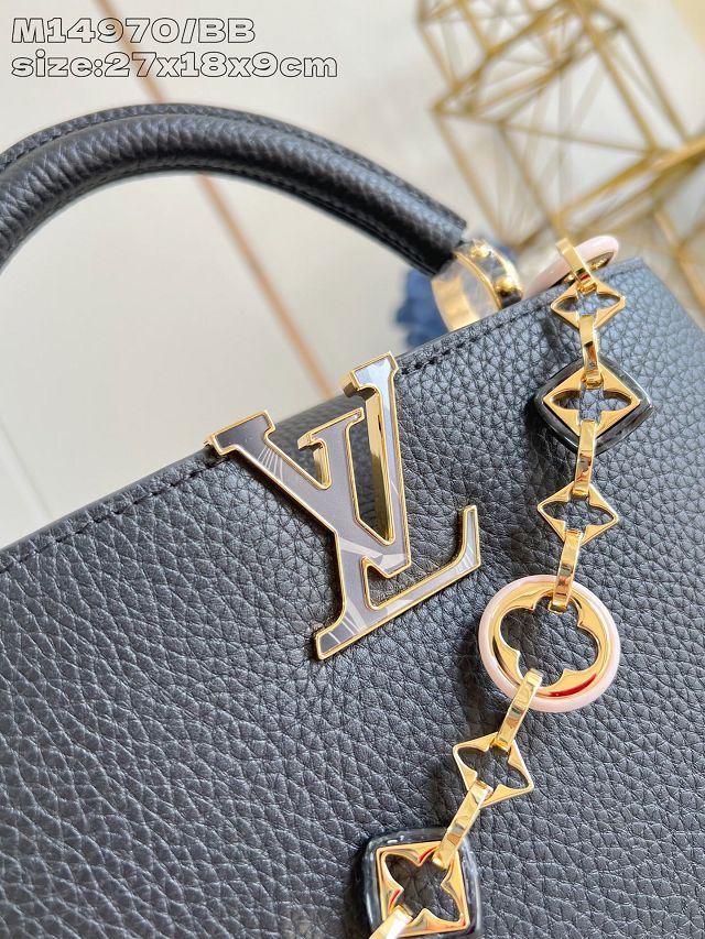 Louis vuitton original calfskin capucines BB handbag M14970 black