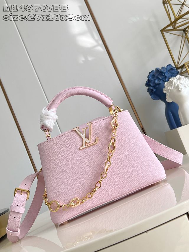 Louis vuitton original calfskin capucines BB handbag M14970 pink