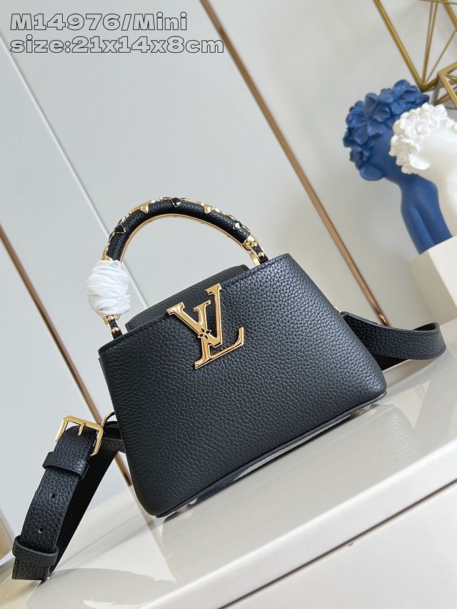 Louis vuitton original calfskin capucines BB handbag M14971 black