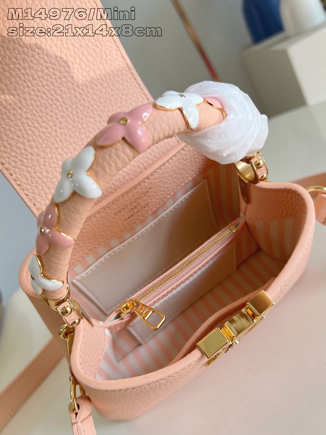 Louis vuitton original calfskin capucines BB handbag M14971 light pink