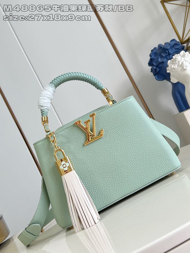 Louis vuitton original calfskin capucines BB handbag M15158 green