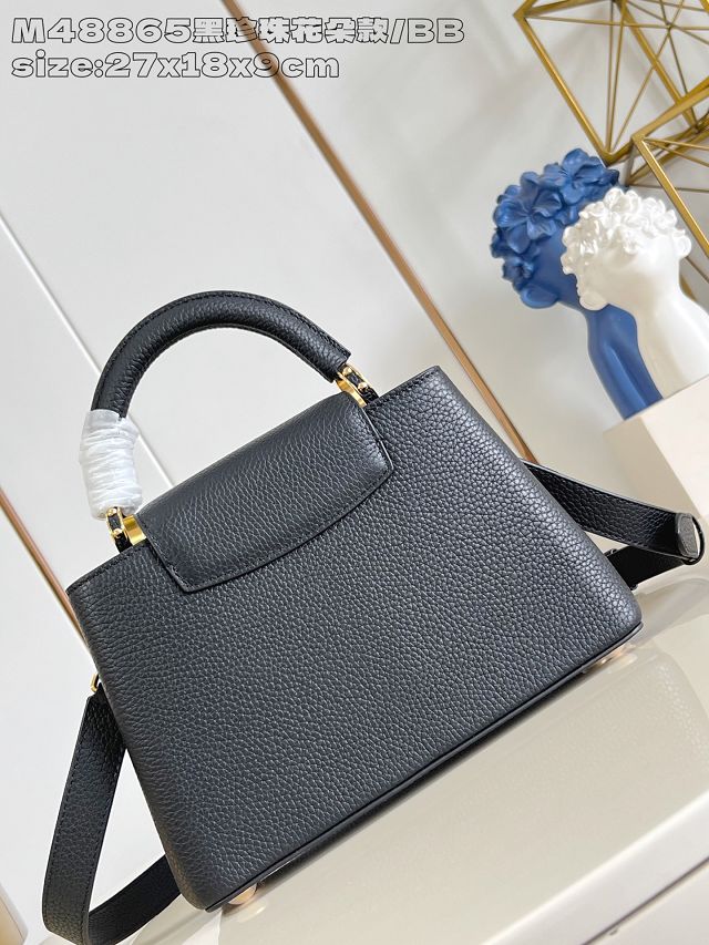 Louis vuitton original calfskin capucines BB handbag M25461 black