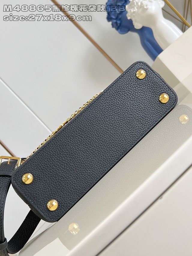 Louis vuitton original calfskin capucines BB handbag M25461 black