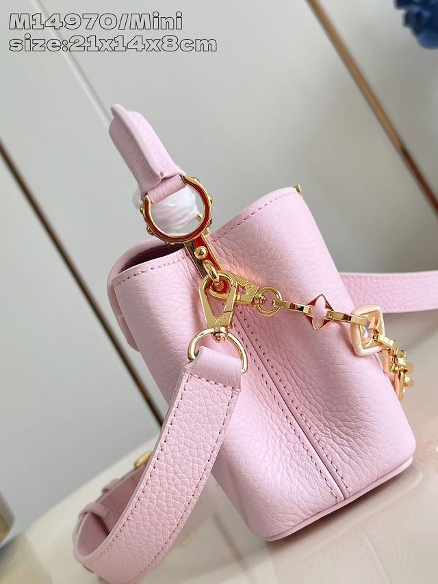 Louis vuitton original calfskin capucines mini handbag M14971 pink