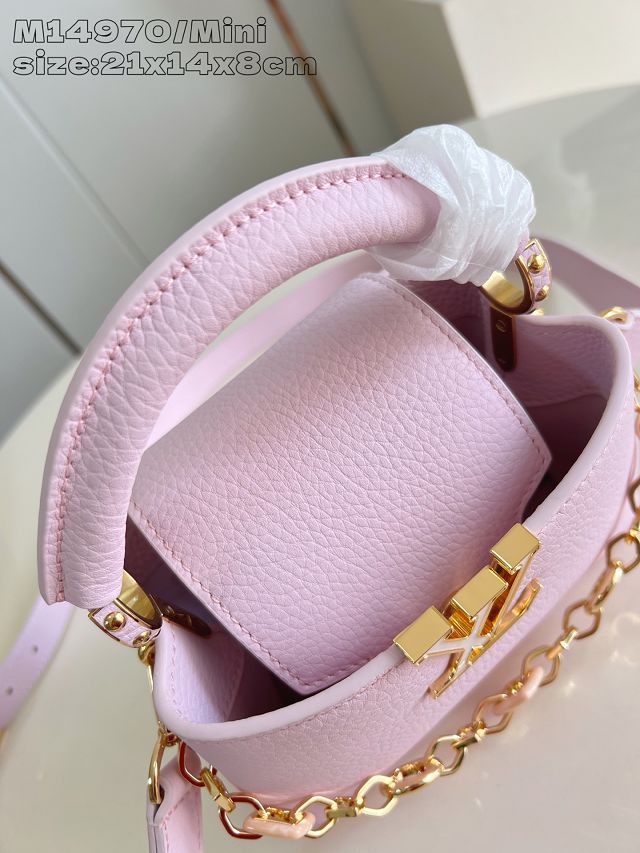 Louis vuitton original calfskin capucines mini handbag M14971 pink