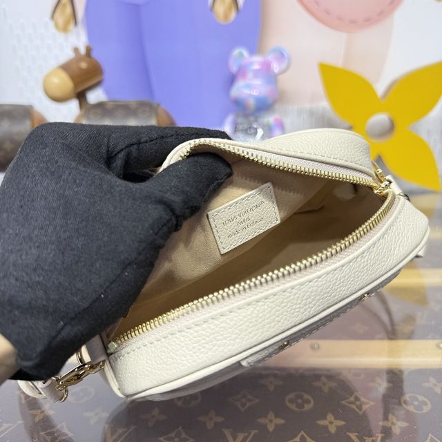 Louis vuitton original calfskin tiny camera bag M26509 white