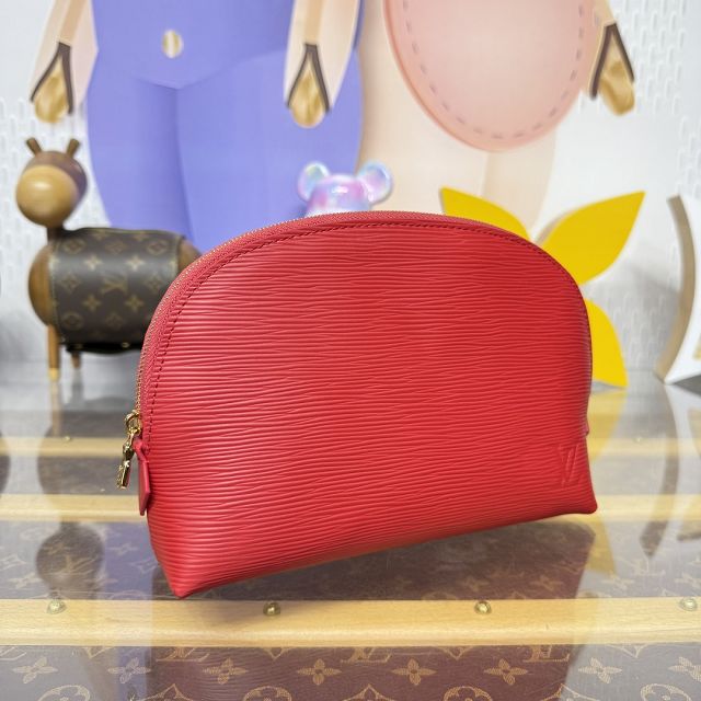 Louis vuitton original epi leather pochette cosmetique M15197 red