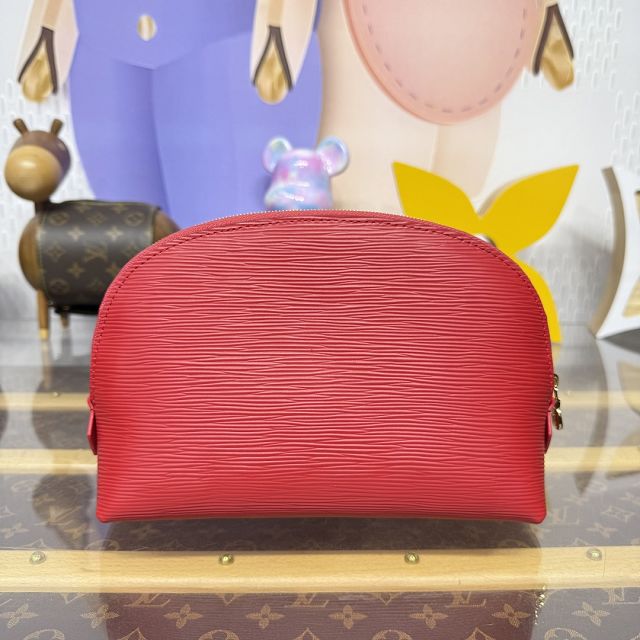 Louis vuitton original epi leather pochette cosmetique M15197 red
