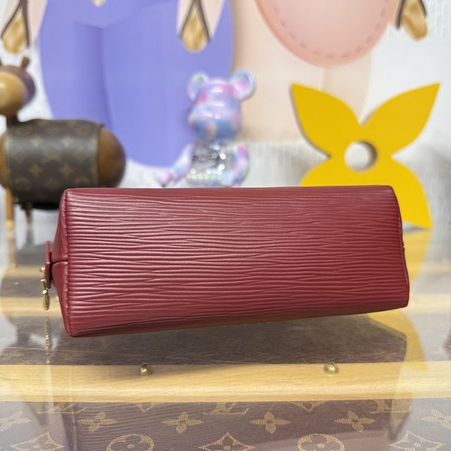 Louis vuitton original epi leather pochette cosmetique M15201 bordeaux