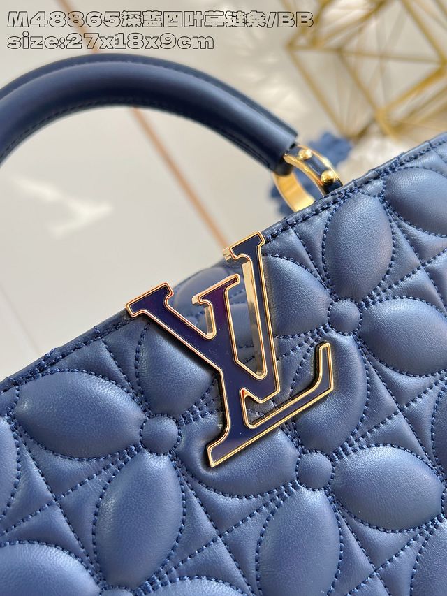 Louis vuitton original lambskin capucines BB handbag M25281 blue