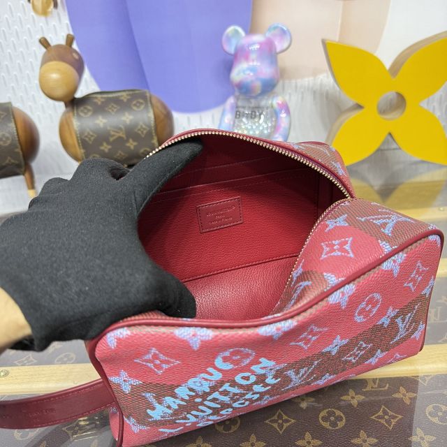 Louis vuitton original monogram canvas locker dopp kit M26903 red