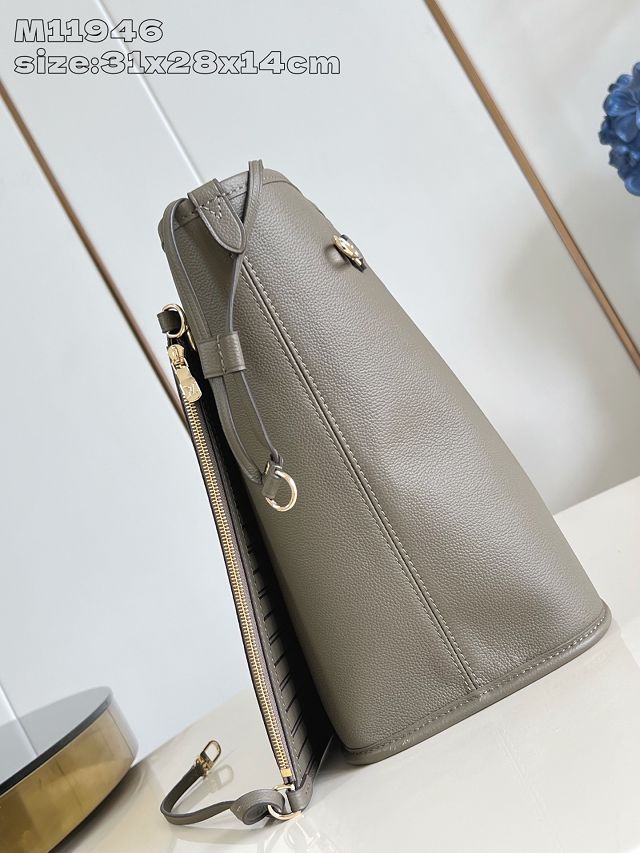 Louis vuitton original calfskin&canvas neverfull Inside out MM M25664 smoke