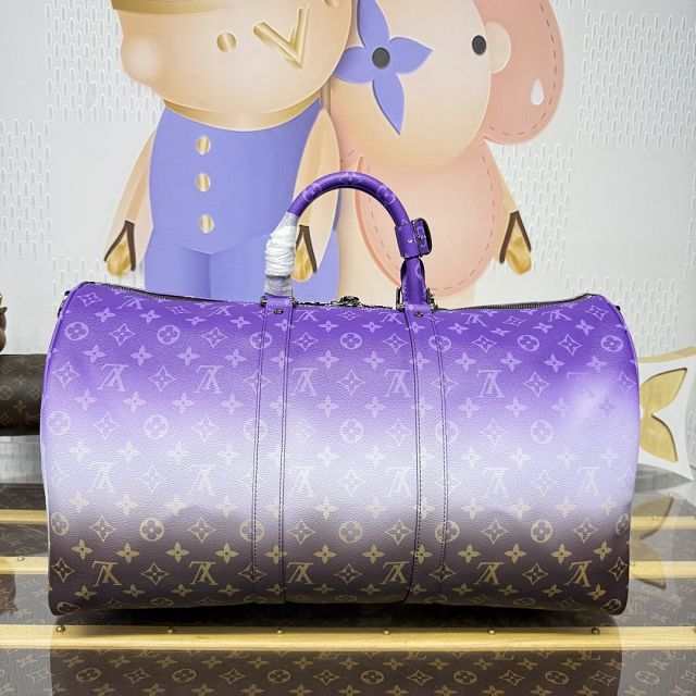 Louis vuitton original monogram canvas keepall 50 M41416 purple