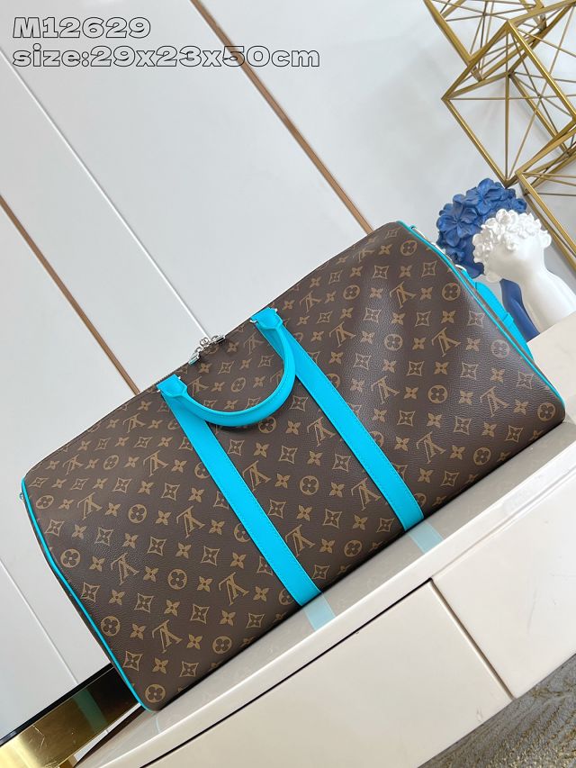 Louis vuitton original monogram canvas keepall 50 M46771 blue