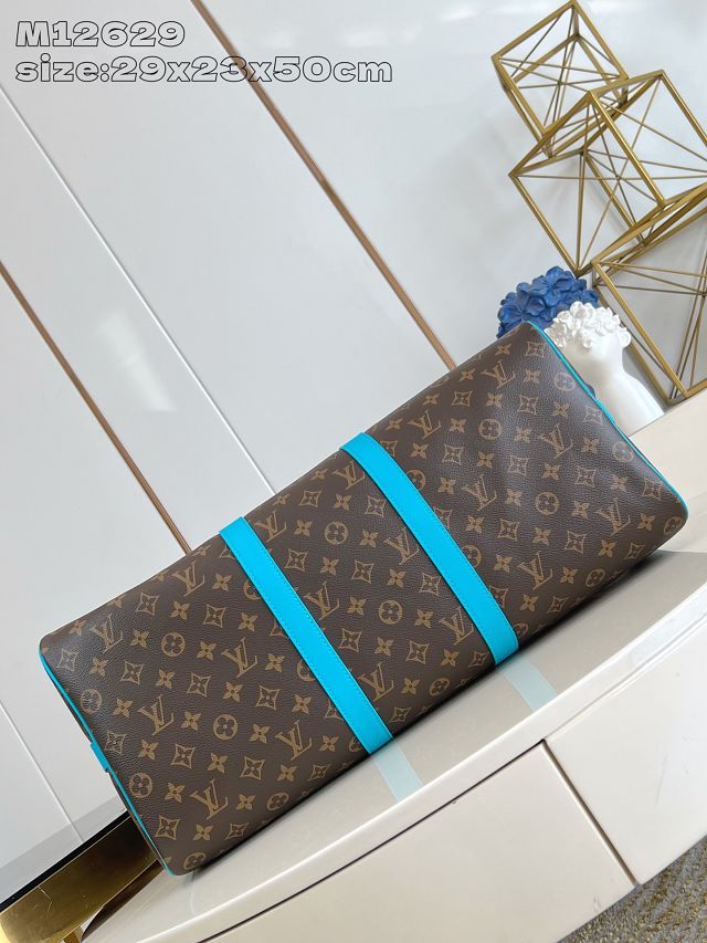 Louis vuitton original monogram canvas keepall 50 M46771 blue